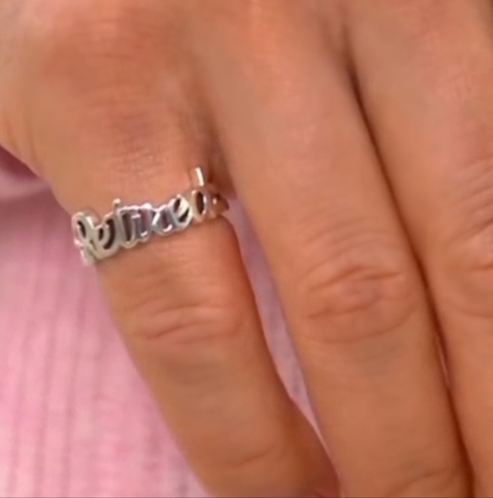 JAI Sterling Silver Retired Script Ring - Picture 13 of 14